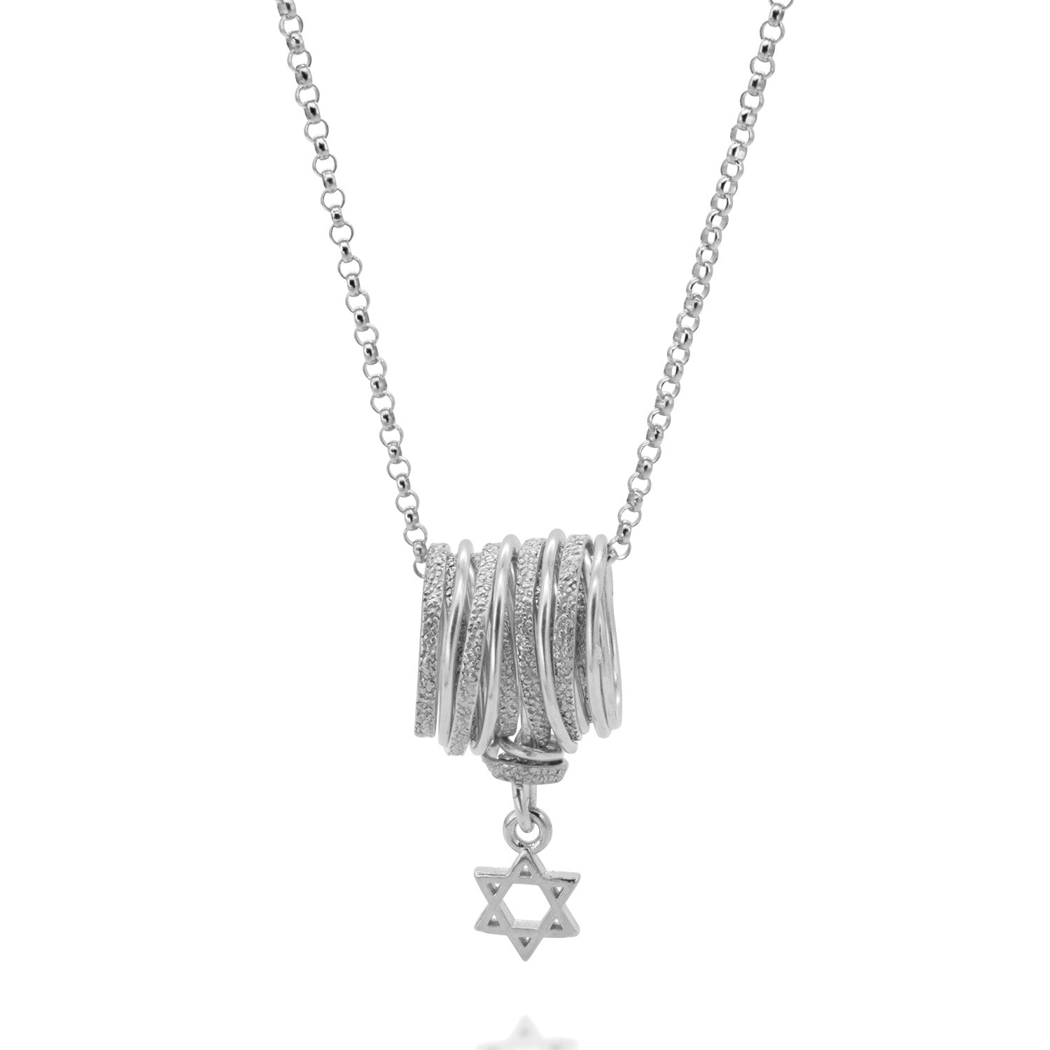 שרשרת ספירלי מגן דוד כסף