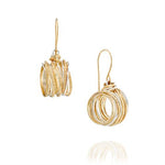 עגילי  ספירלי לבן צהוב (6163691733173)